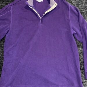Cutter & Buck Purple Snap-Quarter Pullover with Contrast Trim Golf Men’s